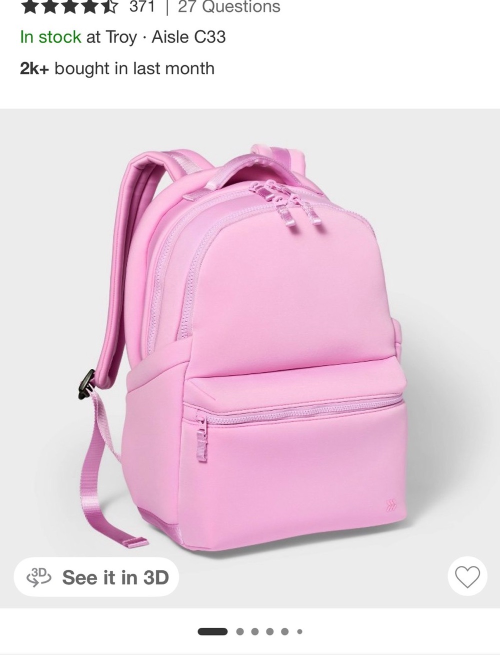 All in Motion faux neoprene 14 L Backpack